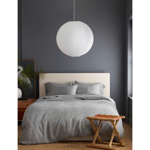 Quince European Linen Luxury Classic Charcoal Chambray King/Cal King Duvet Set - Picture 2 of 6